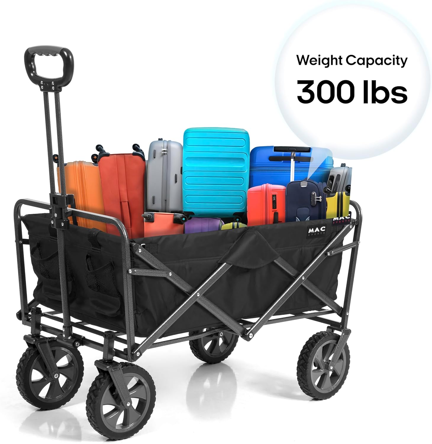 collapsible folding outdoor utility wagon, black collapsible folding outdoor utility wagon, black