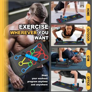 solid push up board 15 in 1 home workout equipment multi functional pushup stands system fitness floor chest muscle exercise professional equipment burn fat strength training arm men & women weights